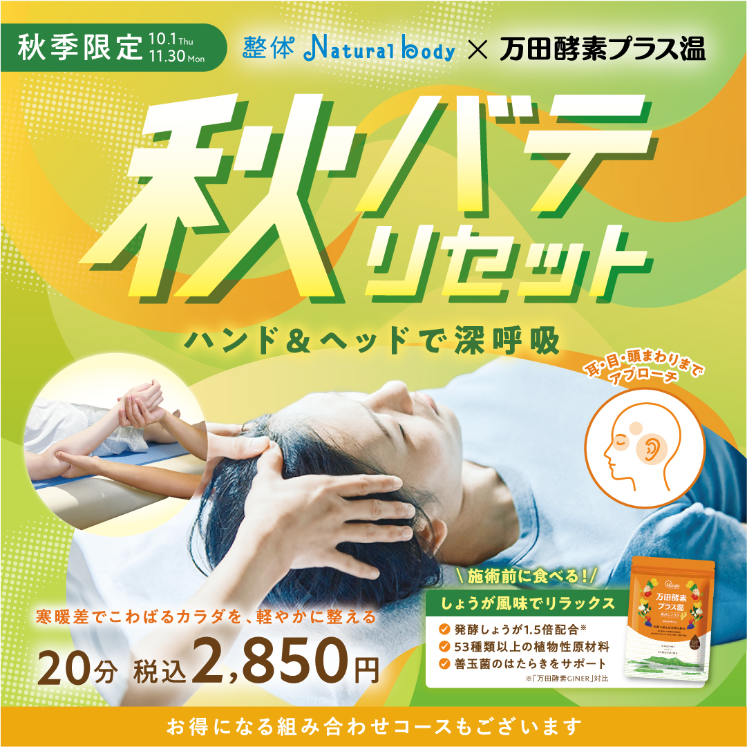 【秋季限定】「秋バテリセット」（整体ナチュラルボディ）